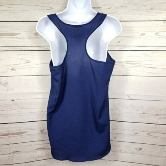 Soprano Womens Sleeveless Racerback Top Blue Scoop Neck Sheer Size L - Picture 4 of 6